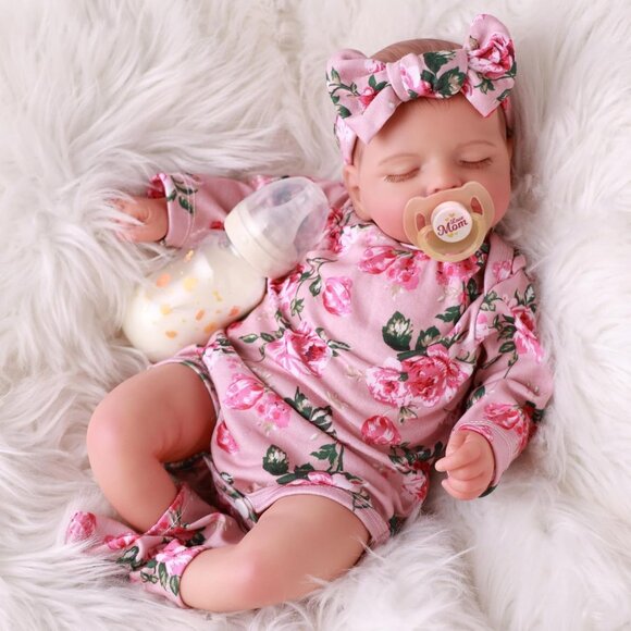 🆕20nch Soft Cloth Body Newborn Baby Doll Girl Poseable Limbs with Accessories - Picture 6 of 8